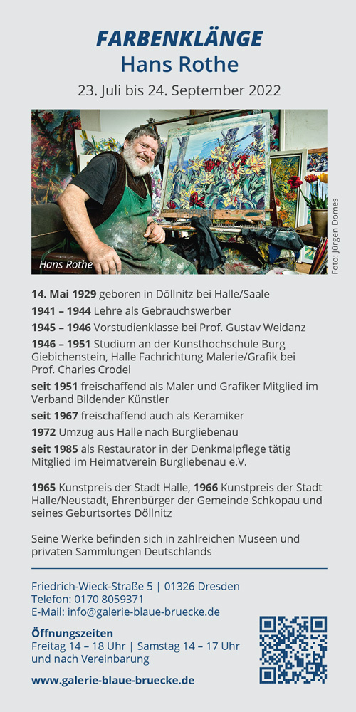 Ausstellung „FARBENKLÄNGE – Hans Rothe“ ab 23.07.2022