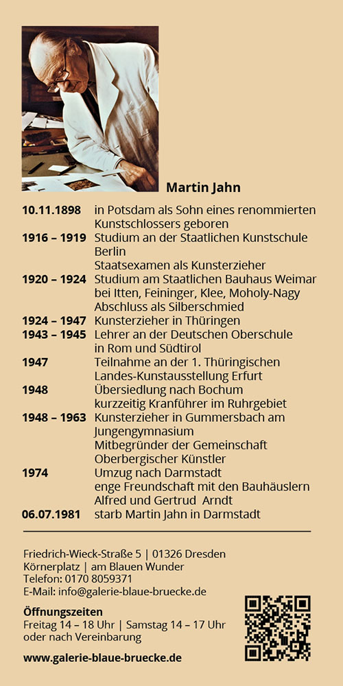 Ausstellung „Martin Jahn – Facetten eines Bauhauskünstlers“ ab 26.08.2023